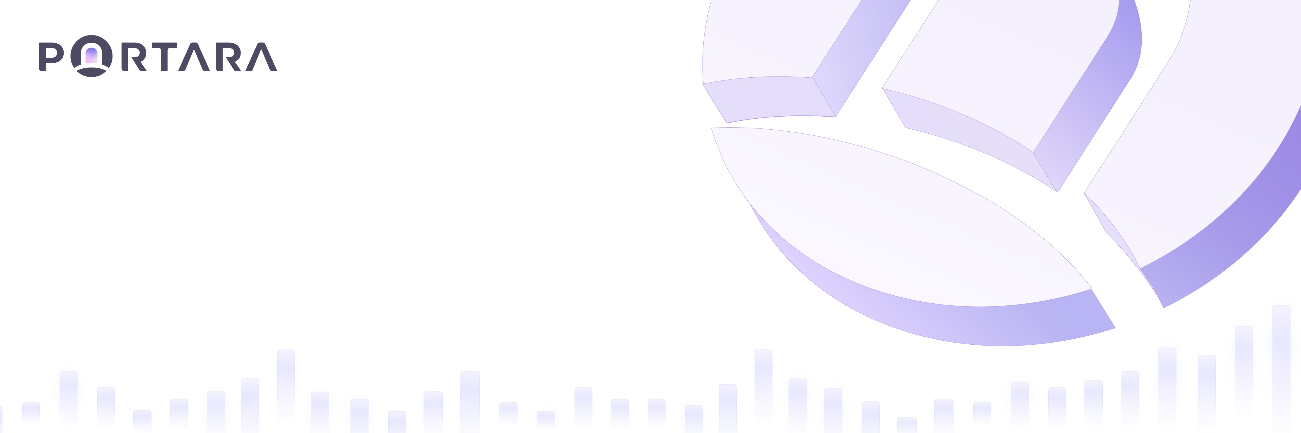 Portara brand banner with trading chart visualization